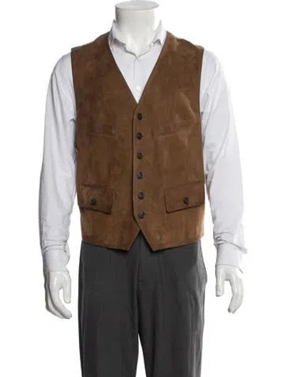 Pre-owned Polo Ralph Lauren Suede Vest In Neutral