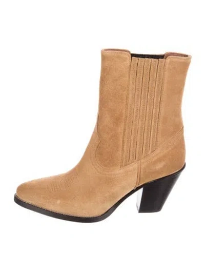 Pre-owned Polo Ralph Lauren Suede Western Boots In Neutrals