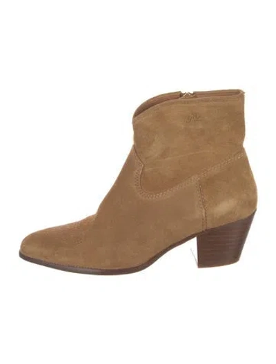 Pre-owned Polo Ralph Lauren Suede Western Boots In Neutrals