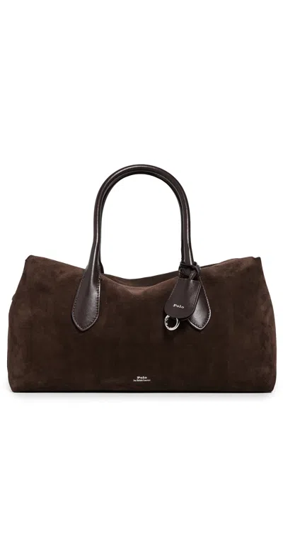 Polo Ralph Lauren Suede/leather Medium Satchel Chocolate/tobacco