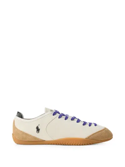 Polo Ralph Lauren Suede-panelled Logo-embroidered Sneakers In Multi