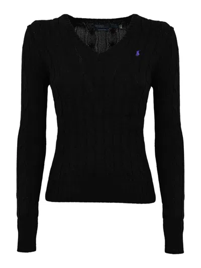 Polo Ralph Lauren Suéter Con Cuello De Pico - Negro In Black