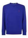 Polo Ralph Lauren Long Sleeve Knit Crew Neck Sweatshirt Clothing In Blue