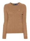 Polo Ralph Lauren Polo-pony-motif Cotton Jumper In Brown