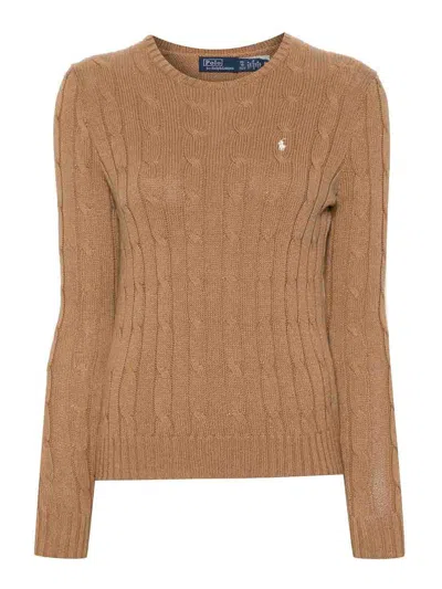 Polo Ralph Lauren Polo-pony-motif Cotton Jumper In Brown