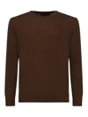 Polo Ralph Lauren Wool Sweater With Logo In Brown
