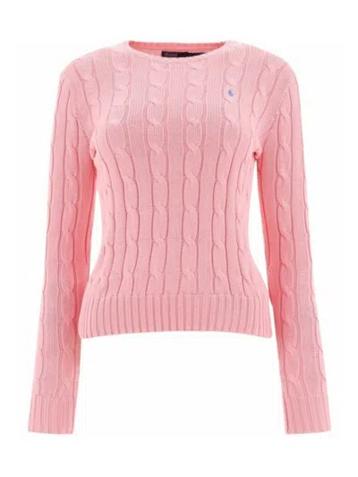 Polo Ralph Lauren Maglia In Cotone A Trecce In Pink