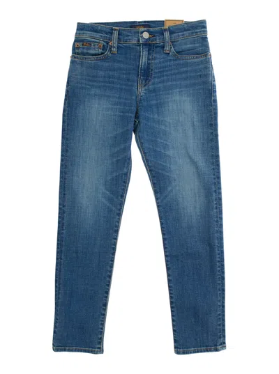Polo Ralph Lauren Kids' Sullivan Blue Jeans With Belt Loops And Logo Patch On The Rear In Denim Boy