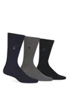 Polo Ralph Lauren Assorted 3-pack Supersoft Socks In Navy/gray/black