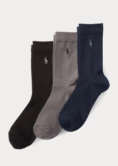 Polo Ralph Lauren Kids' Supersoft Flat 3 Pack In Navy Assorted