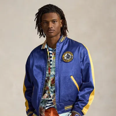 Polo Ralph Lauren Surf-inspired Letterman Jacket In Charter Blue