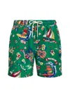 Polo Ralph Lauren Surfer Bear Traveler Mid Swim Shorts In Green