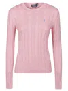 Polo Ralph Lauren Cable Knit Crew Neck Sweater Knitwear Rose In Pink