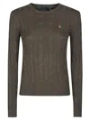 Polo Ralph Lauren Cable-knit Cotton Crewneck Sweater In Green