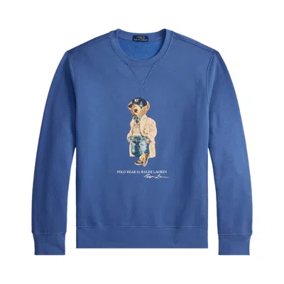 Pre-owned Polo Ralph Lauren Sweater 'bastille Blue- Hrtg Br' | Men's Size Xl