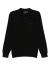 Polo Ralph Lauren Wool Slim Fit Sweater With Logo Embroidery In Black