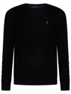 Polo Ralph Lauren Wool And Cashmere Sweater With Embroidered Logo In Black