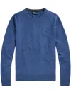 Polo Ralph Lauren Tailored Round Neck Sweater With Subtle Logo Detail In Blue