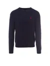 Polo Ralph Lauren Navy Blue Cable-knit Crew-neck Sweater In Blue