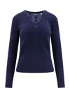 Polo Ralph Lauren Cable-knit Wool-cashmere V-neck Sweater In Blue