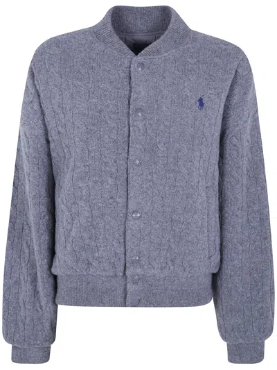 Polo Ralph Lauren Sweater Bomber Coat In Purple