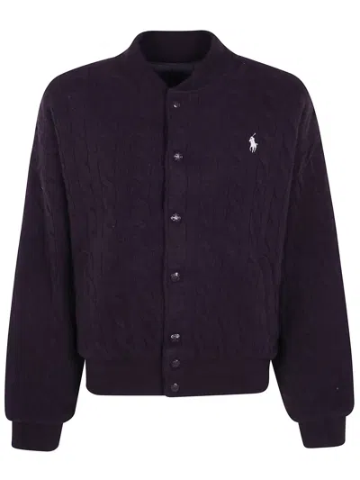 Polo Ralph Lauren Sweater Bomber Coat In Purple