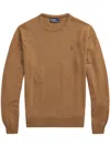 Polo Ralph Lauren Tailored Brown Sweater With Ribbed Cuffs And Sophisticated Logo In Brown