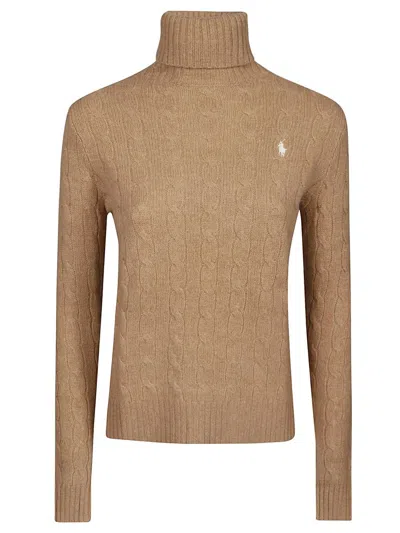 Polo Ralph Lauren Turtle Neck Sweater In Camel