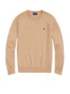 Polo Ralph Lauren Mesh-knit Cotton Sweater In Camel Melange