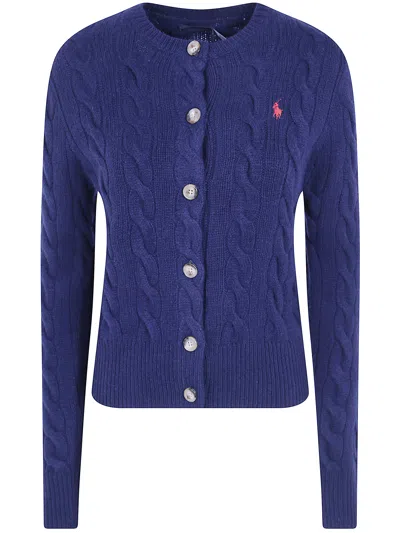 Polo Ralph Lauren Cotton Long Sleeve Cardigan In Blue
