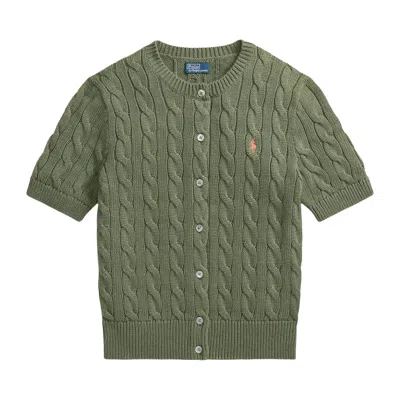 Pre-owned Polo Ralph Lauren Sweater Cardigan 'dense Olive' | Green | Women's Size Xs