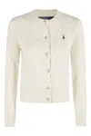 Polo Ralph Lauren Cable Knit Cardigan In Neutral