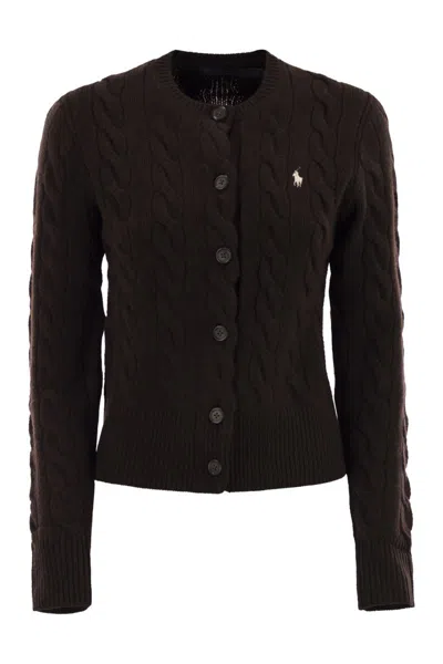 Polo Ralph Lauren "sweater Cardigan" Round Neck Cardigan In Brown