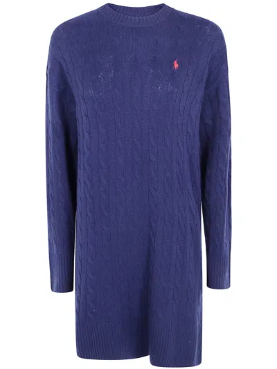 Polo Ralph Lauren Sweater Shift Dress In Blue