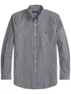Polo Ralph Lauren Striped Pattern Button-down Collar Long Sleeves In Gray