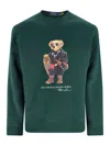 Polo Ralph Lauren Bear Graphic Crew Neck Sweatshirt In Green