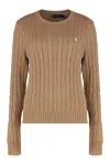 Polo Ralph Lauren Sweater In Cable Knit In Brown