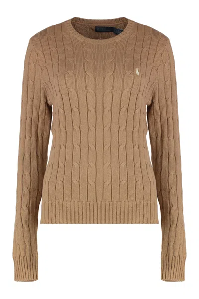 Polo Ralph Lauren Sweater In Cable Knit In Brown