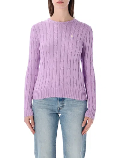 Polo Ralph Lauren Sweater In Cable Knit Cotton In Purple