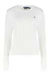 Polo Ralph Lauren Sweater In Cable Knit In White