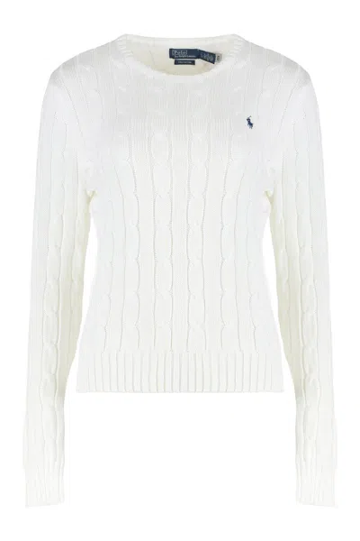 Polo Ralph Lauren Sweater In Cable Knit In White