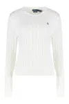 Polo Ralph Lauren Sweater In Cable Knit In White