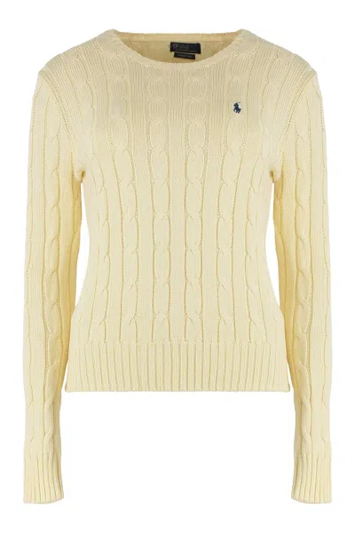 Polo Ralph Lauren Sweater In Cable Knit In Yellow