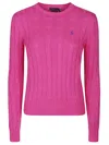 Polo Ralph Lauren Cable Knit Sweater With Round Neckline And Long Sleeves In Multicolor