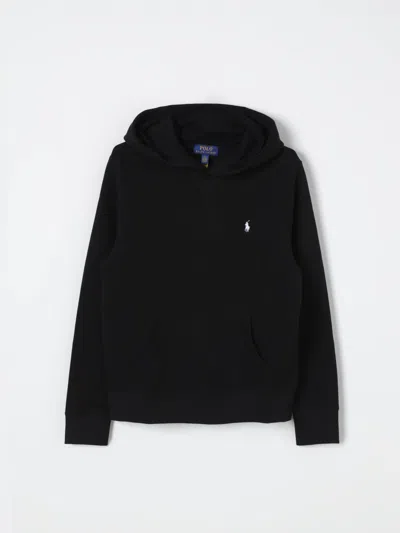 Polo Ralph Lauren Kids' Black Hoodie With Logo In Schwarz