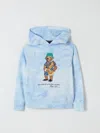 Polo Ralph Lauren Kids' Polo Bear French Terry Graphic Hoodie In Blue