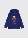 Polo Ralph Lauren Boys Polo Bear Fleece Hoodie In Blue