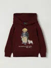 Polo Ralph Lauren Big Boys Polo Bear Fleece Hoodie In Burgundy