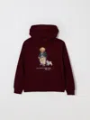 Polo Ralph Lauren Big Boys Polo Bear Fleece Hoodie In Burgundy