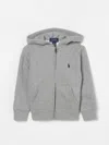 Polo Ralph Lauren Ralph Lauren Boys Dark Sport Heather Kids Logo-embroidered Cotton-fleece Hoody 2-14 Years In Grau
